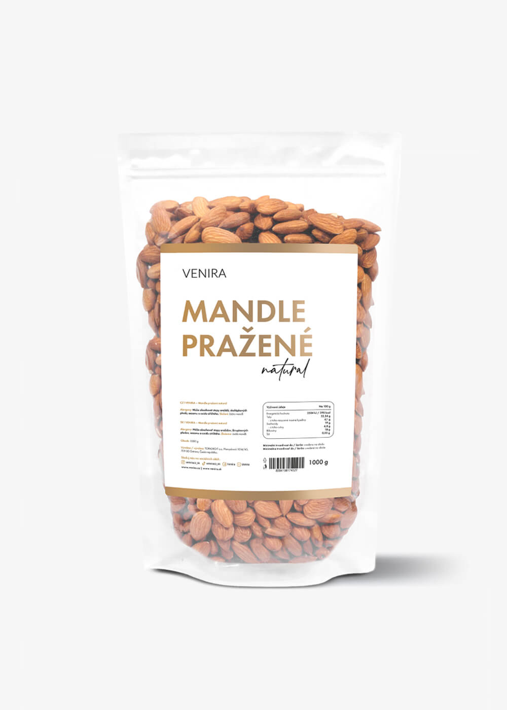 VENIRA mandle natural pražené, 1000 g