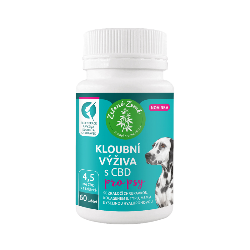 Zelená Země Kloubní výživa pro psy s CBD, 60 ks
