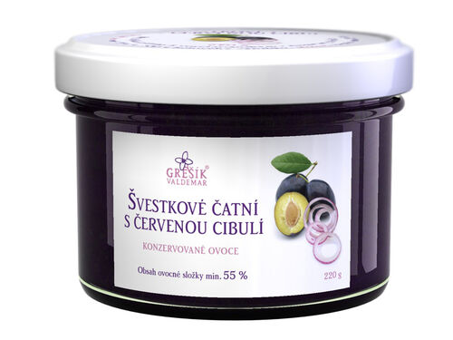 GREŠÍK Čatní Švestkové s červenou cibulí, 220 g