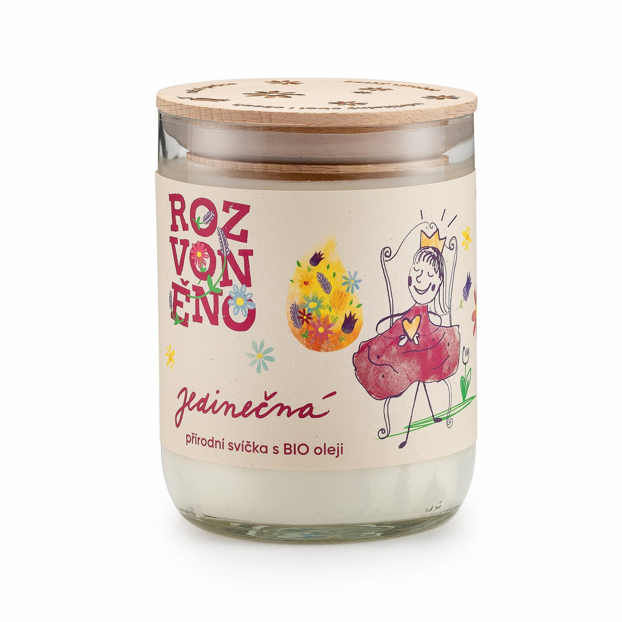 Rozvoněno Vonná svíčka Jedinečná ve sklenici z lahve od vína, 300 ml