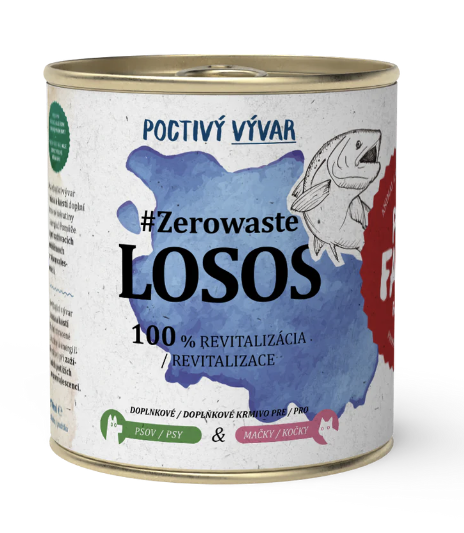 Pet Farm Family Pet Farm Vývar pro psy a kočky #ZEROWASTE Losos, 270 ml