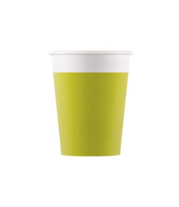 Procos EKO papírové kelímky LIMETKOVÉ, 200 ml, 8 ks