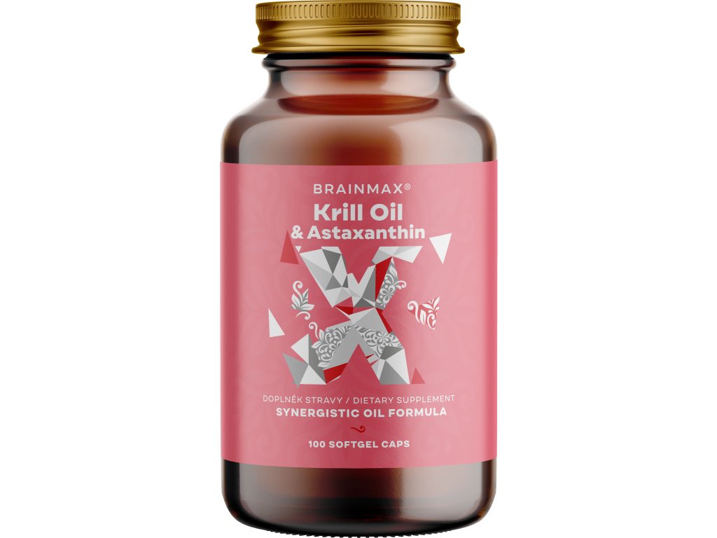BrainMax Krill Oil s astaxanthinem 500 mg 100 softgel kapslí