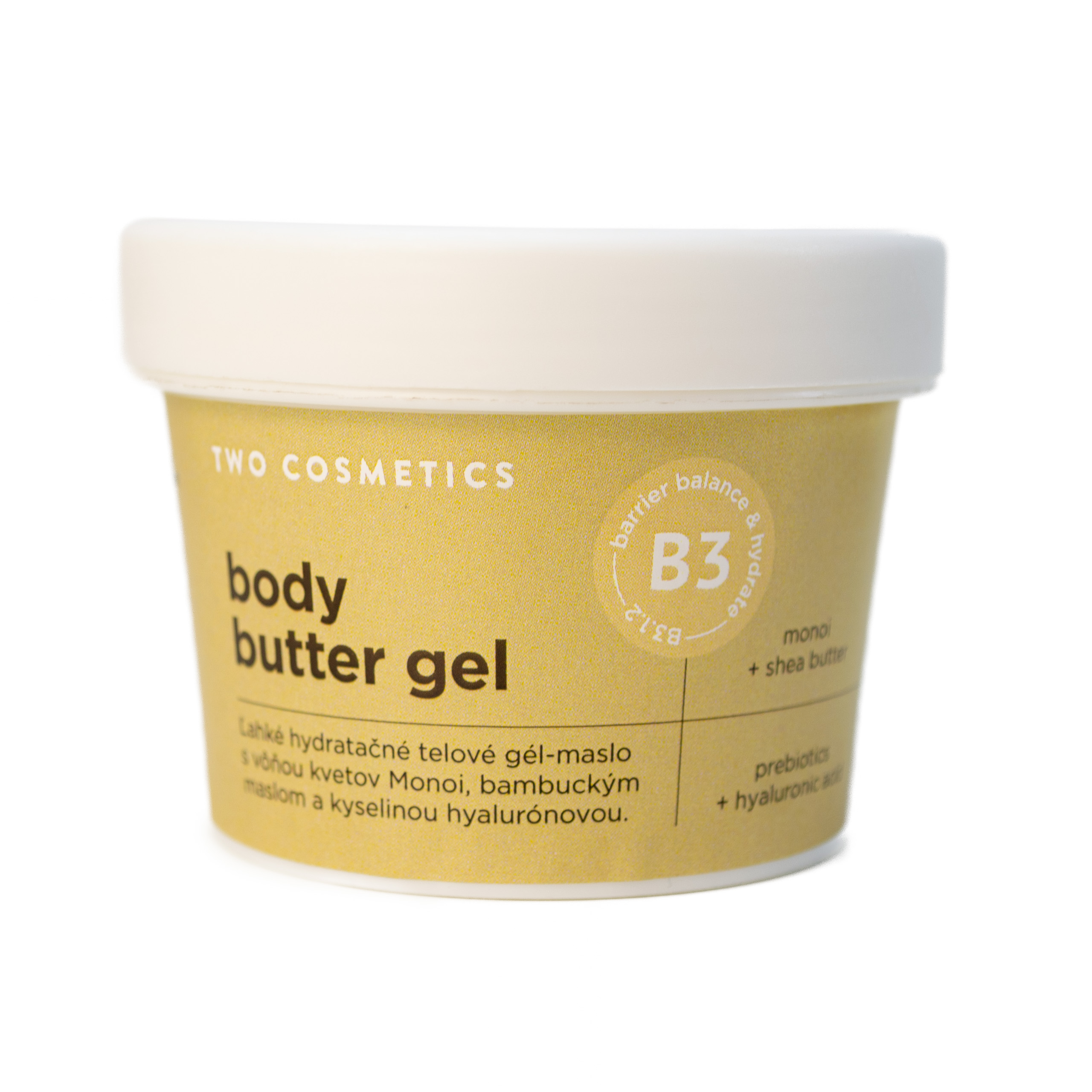 Twocosmetics Tělový krém BODY BUTTER GEL s probiotiky a kyselinou hyaluronovou, 200ml