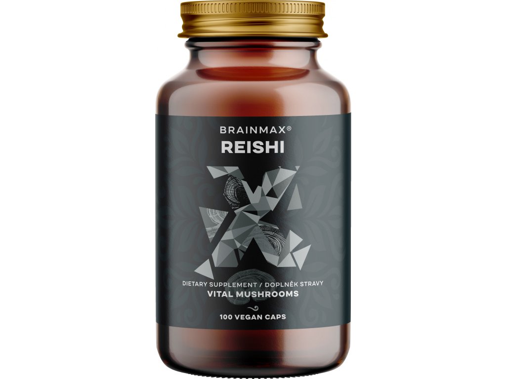 BrainMax Reishi extrakt, 50 % polysacharidů a 20 % beta-1,3/1,6 D-glukanů, 500 mg, 100 rostlinných kapslí