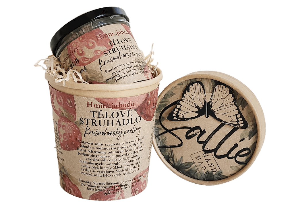 Sallie Tělový peeling Hmm…jahoda, 120 g