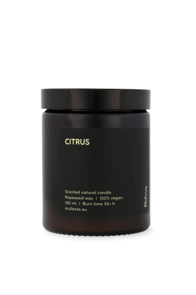 Mulieres Vonná svíčka ve skle Citrus, 180 ml