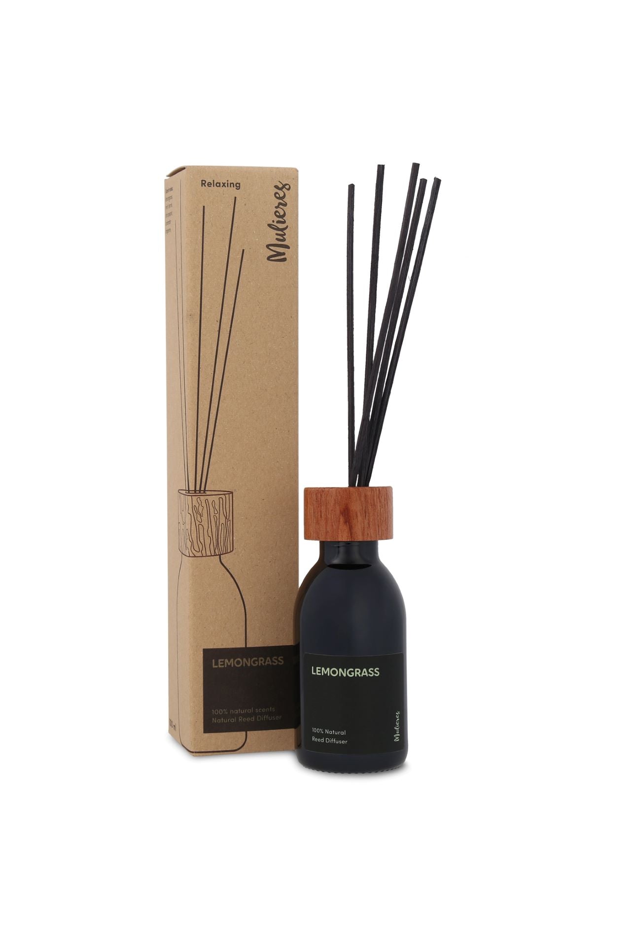 Mulieres Přírodní aroma difuzér s tyčinkami Citronová tráva, 100 ml