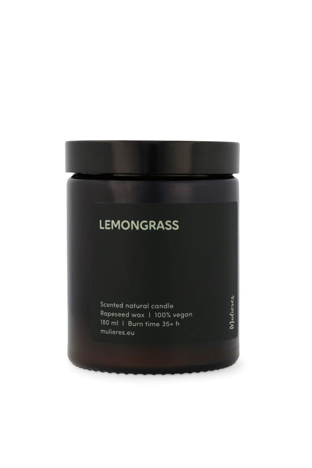 Mulieres Vonná svíčka ve skle citronová tráva, 180 ml