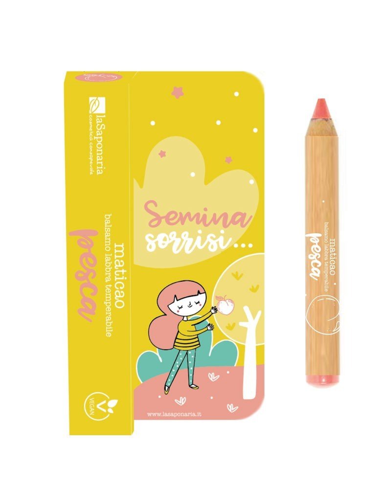 laSaponaria Tónovací balzám na rty v tužce Maticao - Broskev, 2,5 g