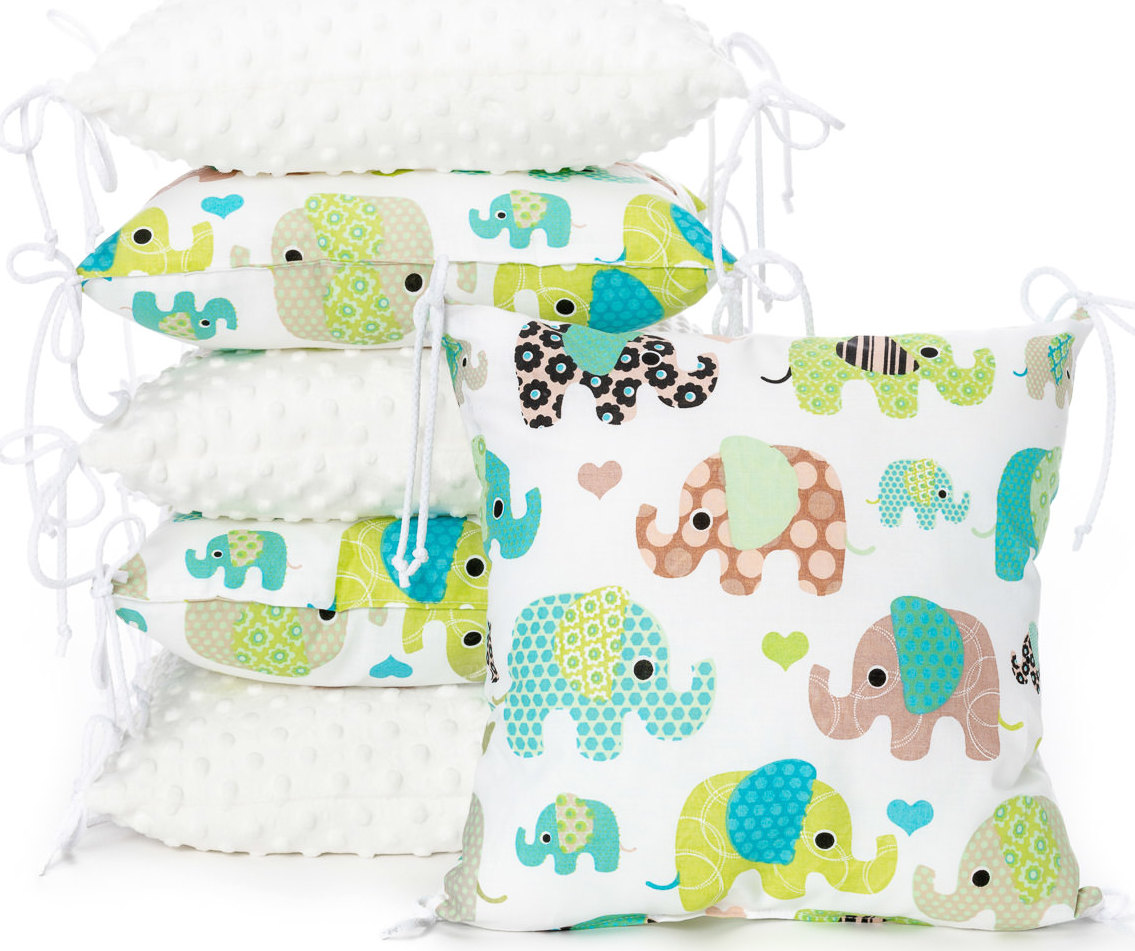 T-TOMI Polštářkový mantinel Green elephant, 6ks