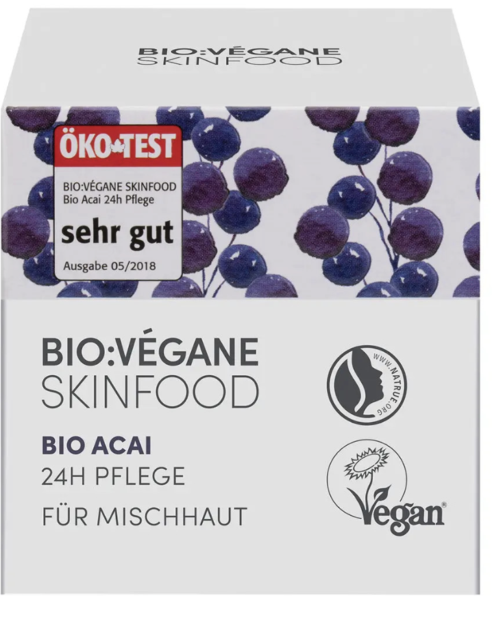 BIO:VÉGANE Organický pleťový krém Acai 24H CARE, 50 ml