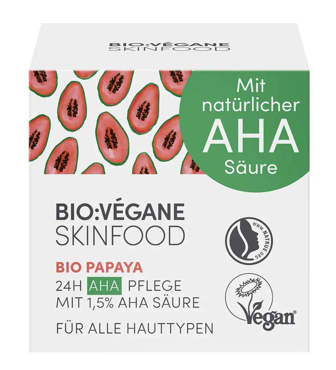 BIO:VÉGANE Organický pleťový krém Papaya 24H CARE, 50 ml