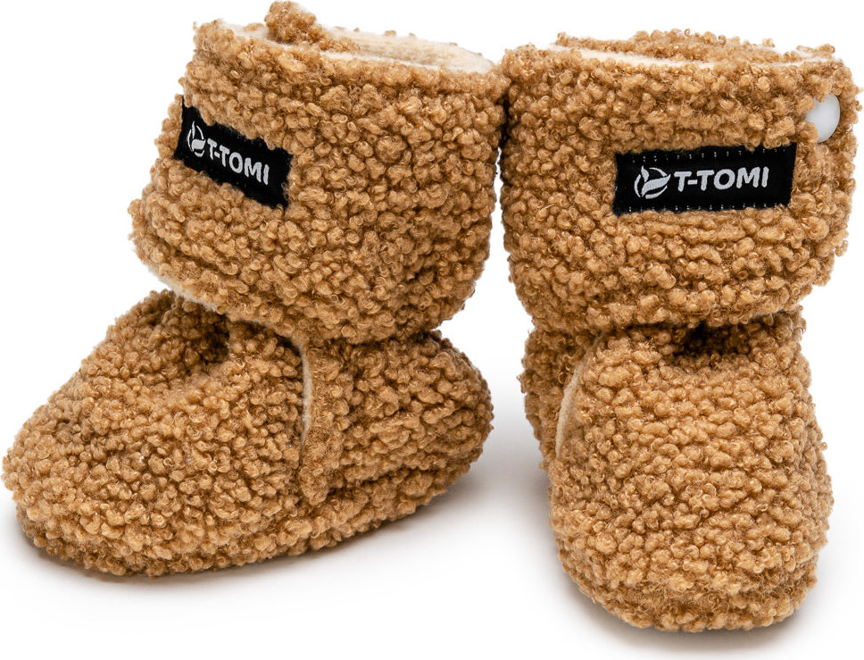 T-TOMI Capáčky TEDDY Brown (9-12 měsíců) WARM