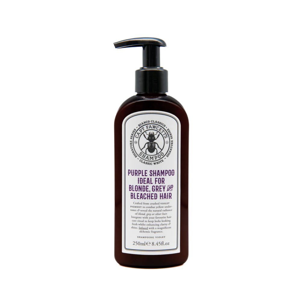 Captain Fawcett Cpt. Fawcett Tónovací šampon pro šedé a bílé vlasy Purple Shampoo — Bianco Classico, 250 ml