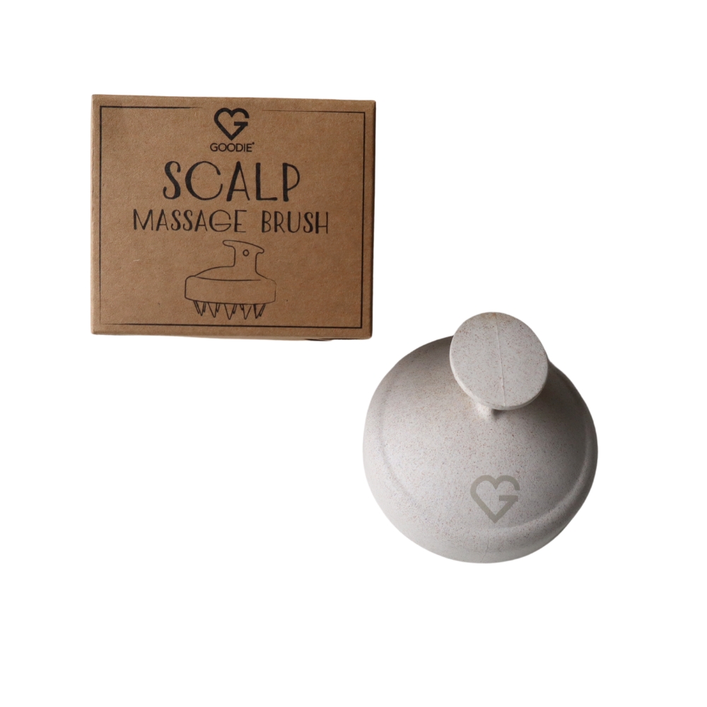 GOODIE Masážní kartáč na pokožku hlavy - Scalp massage brush - béžový