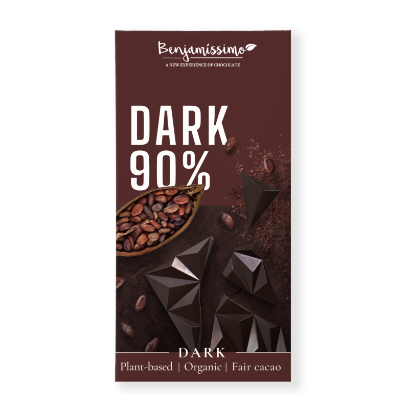 Benjamissimo Čokoláda tmavá 90% kakaa, 70g, Bio