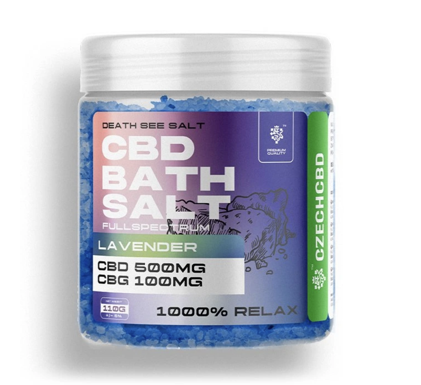 CZECHCBD CBD + CBG sůl 500 mg Levandule, 110 g