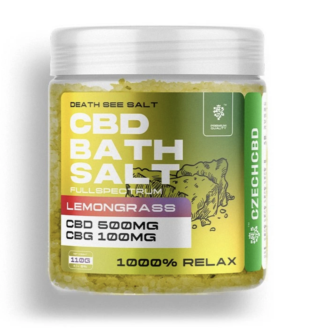 CZECHCBD CBD + CBG sůl 500 mg Citrónová tráva, 110 g