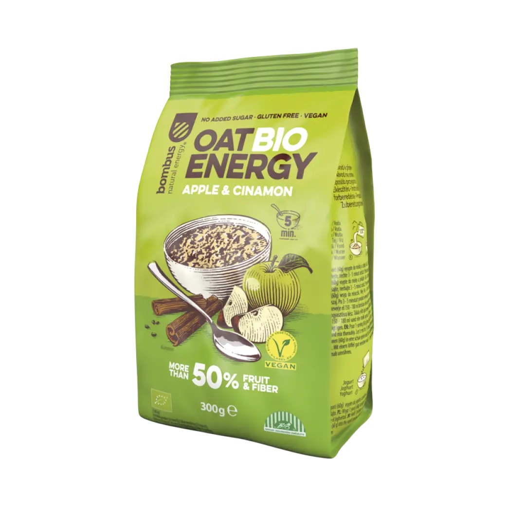 Bombus Oat Bio Energy ovesná kaše- jablko a skořice, 300 g