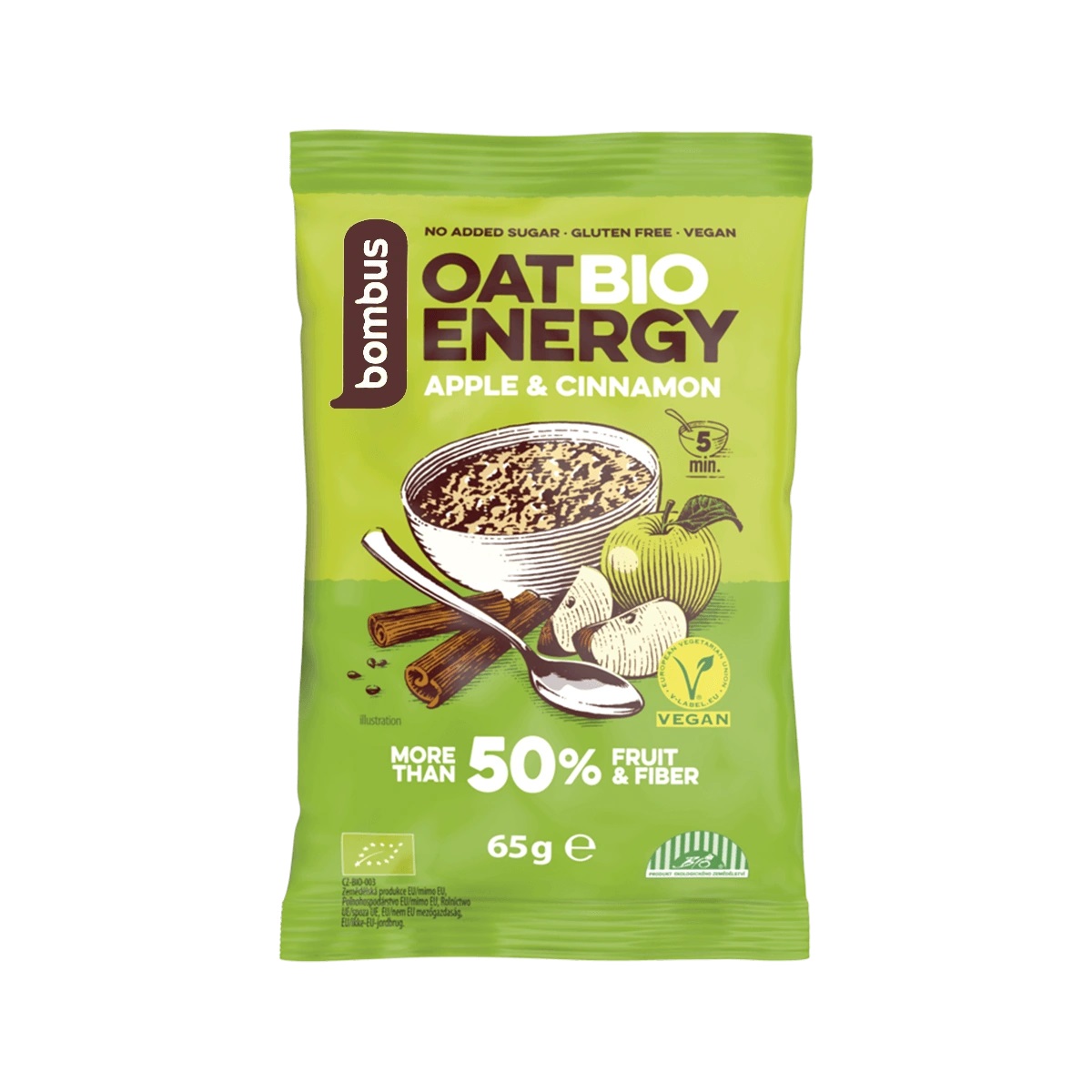 Bombus Oat Bio Energy ovesná kaše- jablko a skořice, 65 g