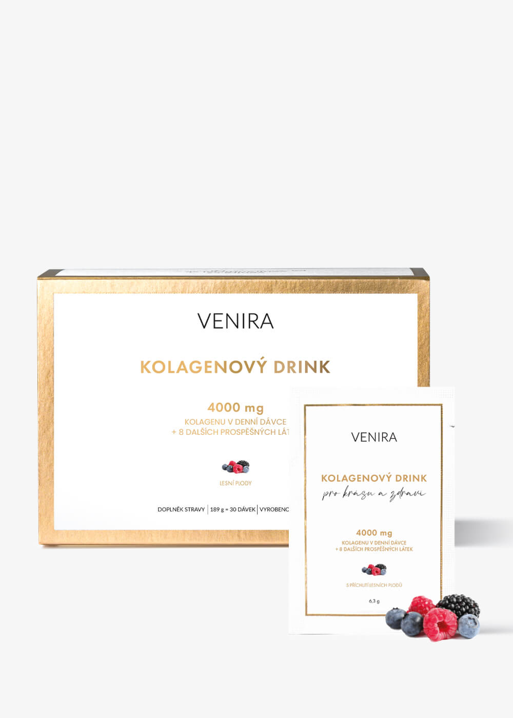 VENIRA kolagenový drink vepřový kolagen lesní plody, 30 sáčků