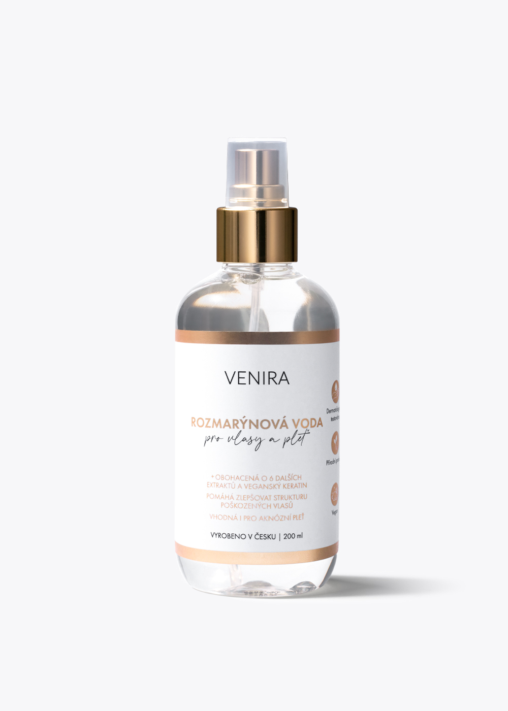 VENIRA rozmarýnová voda/tonikum pro vlasy a pleť, 200 ml