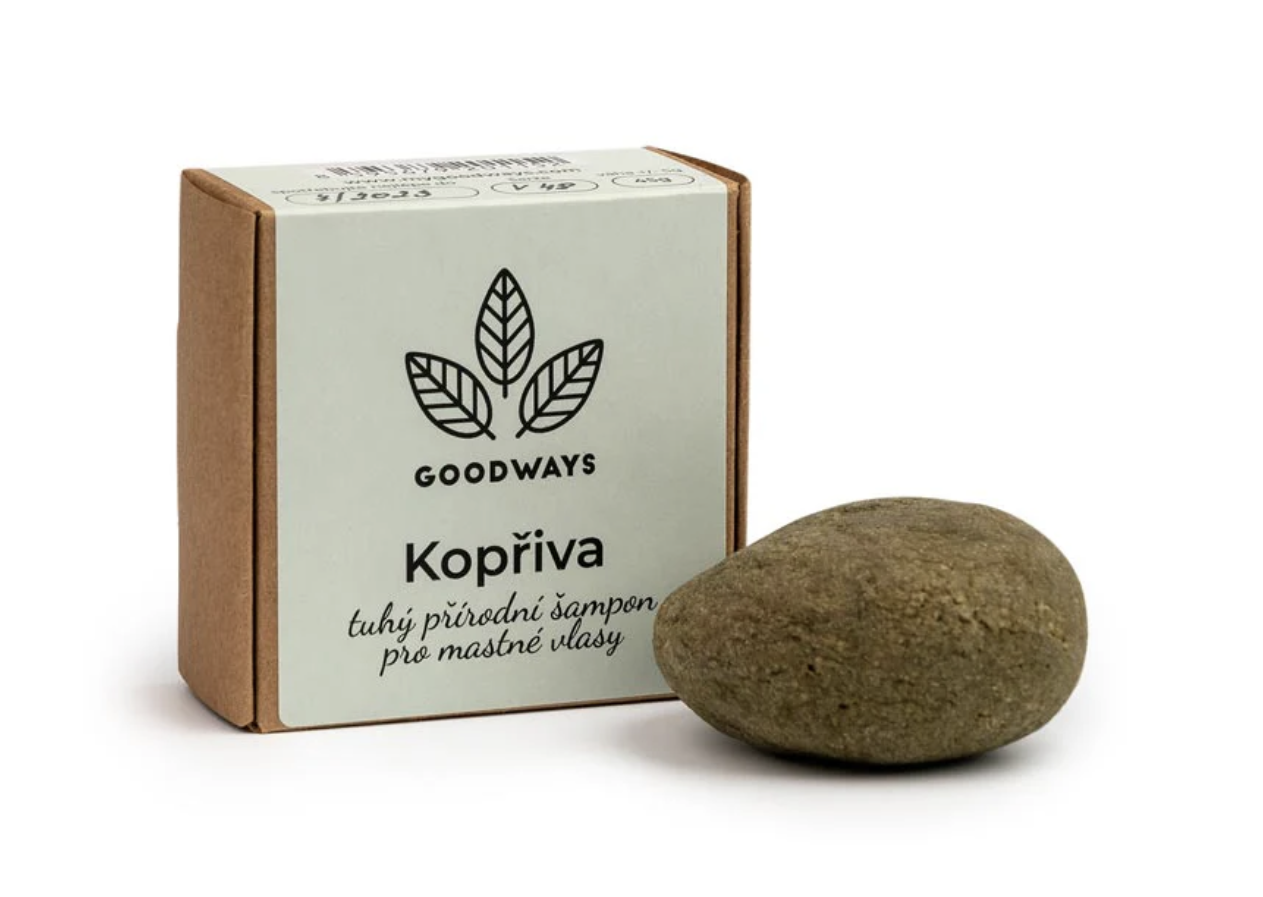 GoodWays Tuhý šampon Kopřiva pro mastné vlasy, 40g
