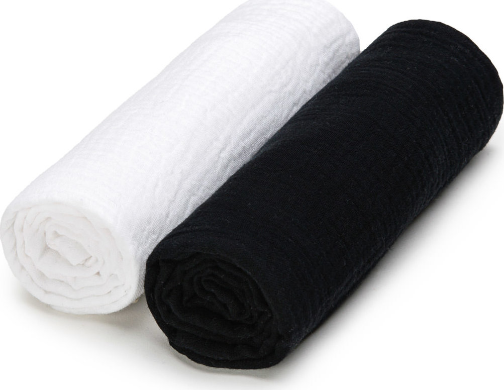 T-TOMI BIO Mušelínové pleny Black + White