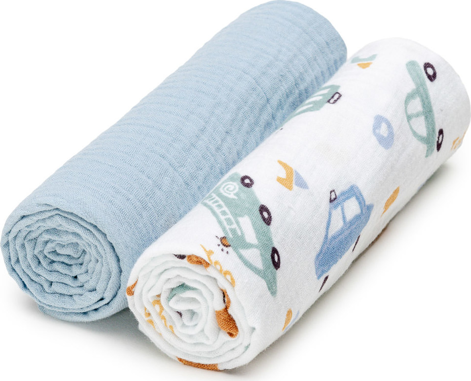 T-TOMI BIO Muslin Diapers látkové pleny Traffic 65x65 cm 2 ks