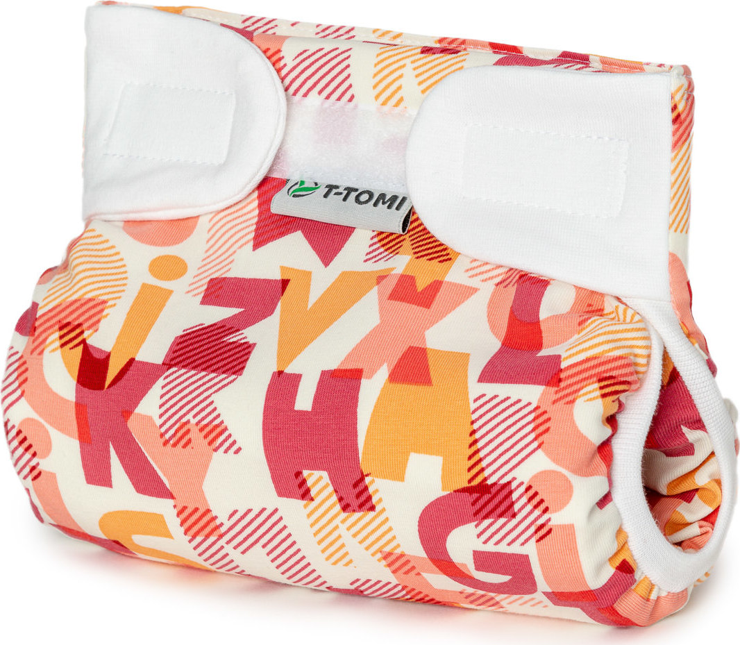 T-TOMI Ortopedické abdukční kalhotky - suchý zip Pink alphabet (3-6kg)