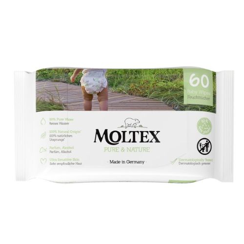 Moltex Pure & Nature Baby Wipes vlhčené ubrousky pro děti 60 ks
