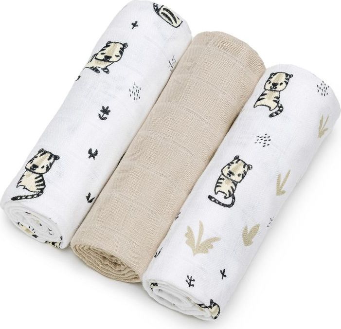T-TOMI TETRA Cloth Diapers HIGH QUALITY látkové pleny Tigers70x70 cm 3 ks