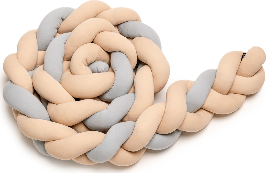 T-TOMI Pletený mantinel 220 cm Beige + Grey, 1 ks