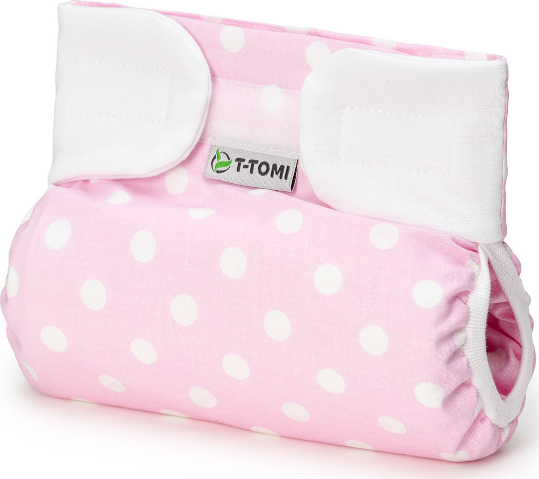 T-TOMI Ortopedické abdukční kalhotky - suchý zip Pink polka 3-6 kg