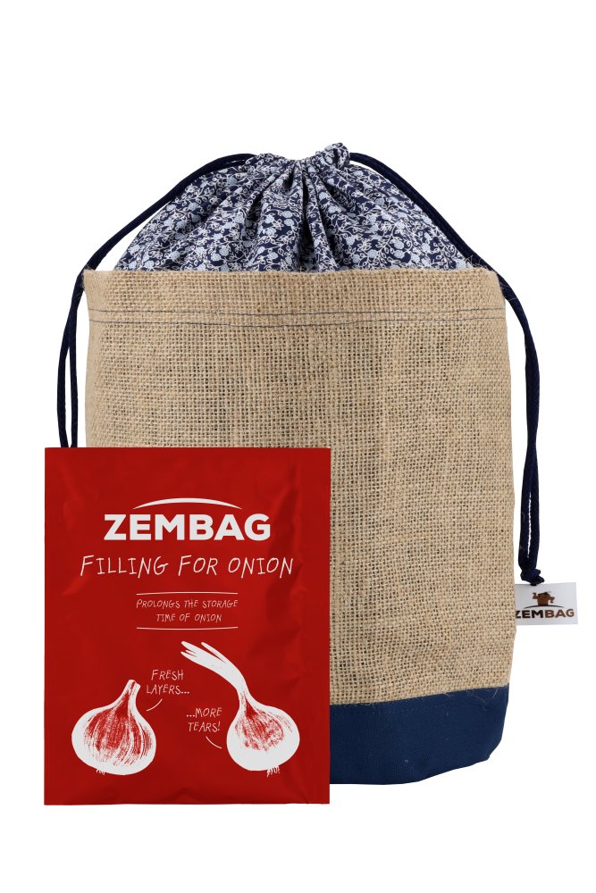 ZEMBAG na 2 kg cibule, modrý květinový