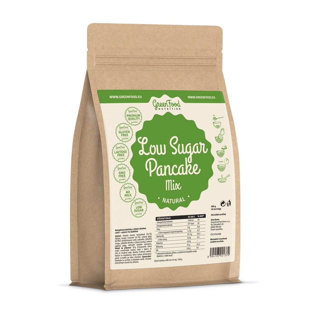 GreenFood Nutrition Palačinky s nízkým obsahem cukrů 500 g příchuť: Natural