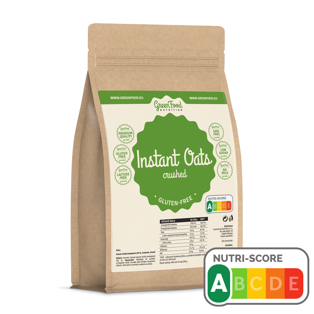 GreenFood Nutrition Ovesné vločky bezlepkové 650 g