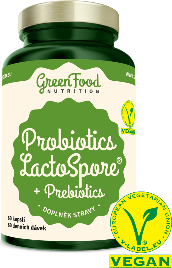 GreenFood Probiotics Lactospore + Prebiotics 60 kapslí