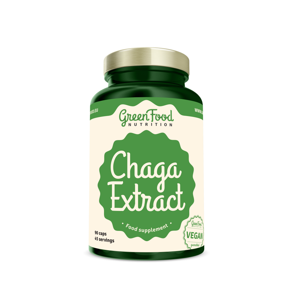 GreenFood Nutrition Chaga extract 90 kapslí