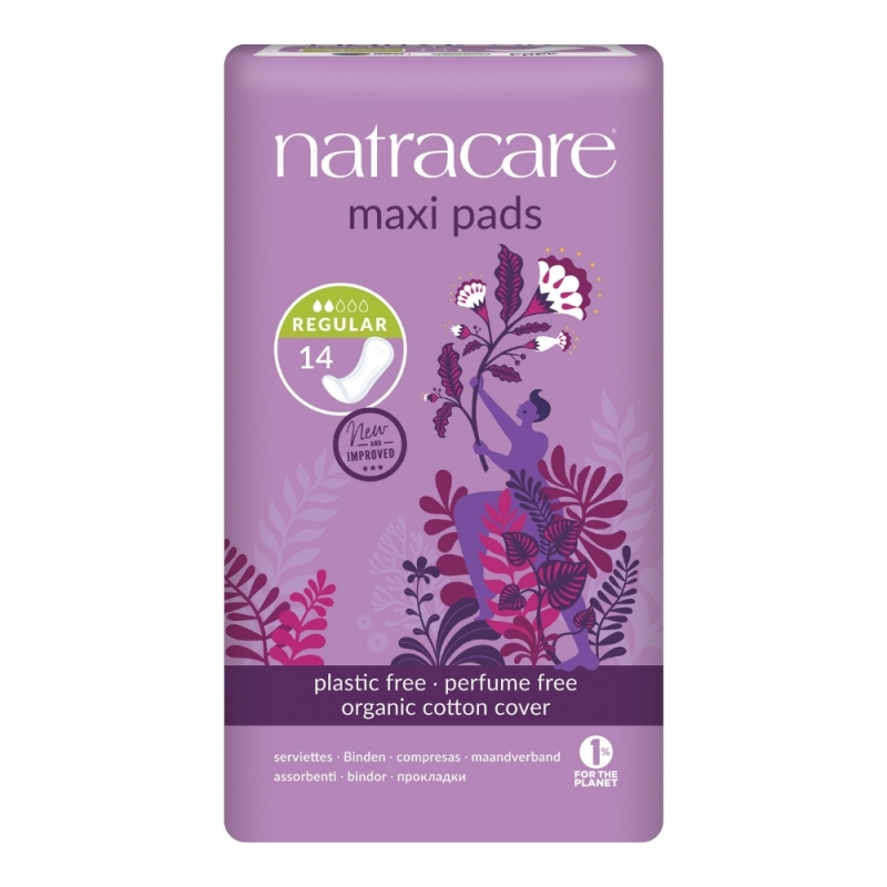 NATRACARE Menstruační vložky Maxi REGULAR bez křidélek 14 ks