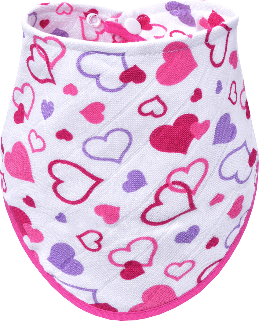 T-TOMI BIO Bambusový slintáček, hearts / srdíčka