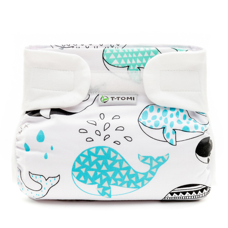 T-TOMI Ortopedické abdukční kalhotky - suchý zip, whales (3-6kg)