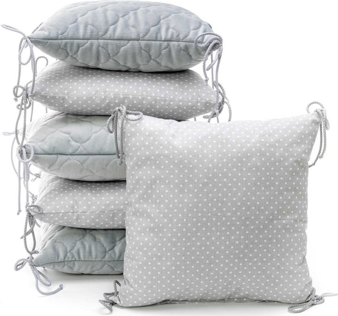 T-TOMI Polštářkový mantinel Grey little dots, 6ks