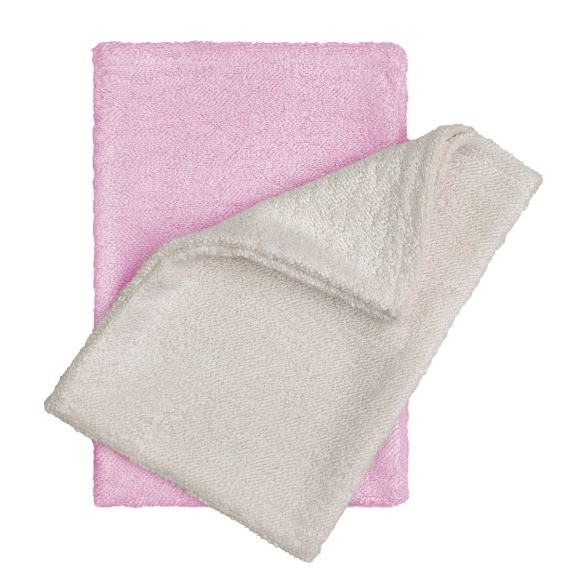 T-TOMI Koupací žínky - rukavice, natur+pink / natur+růžová