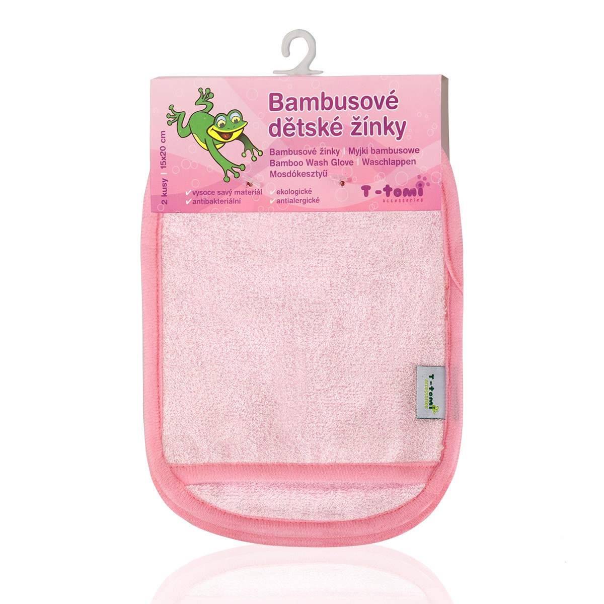T-TOMI Koupací žínky - rukavice, pink - white / růžovo - bílá ST