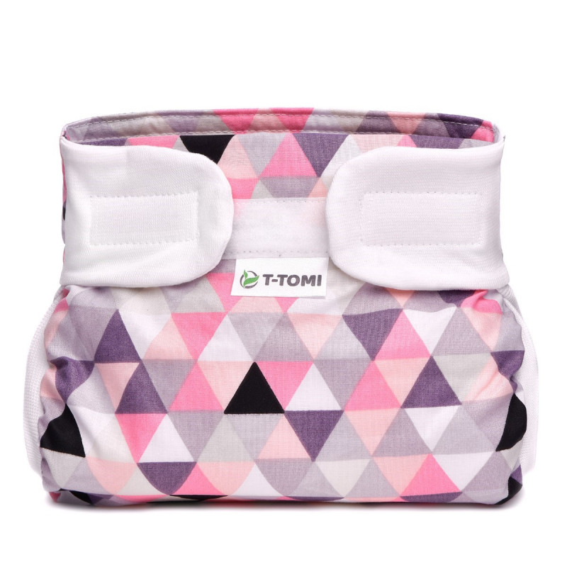 T-tomi Ortopedické abdukční kalhotky - suchý zip, pink triangles