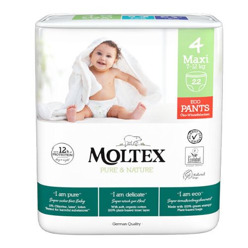 Moltex Pure & Nature natahovací plenkové kalhotky Maxi 7-12 kg (22 ks)