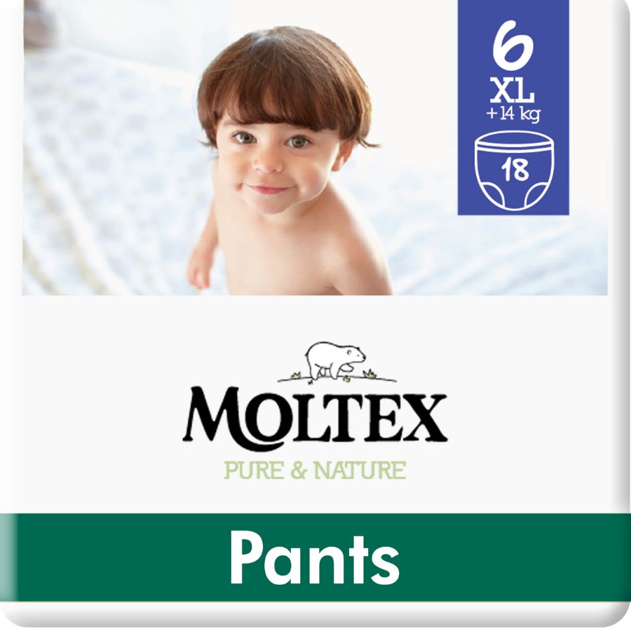 Moltex Pure & Nature natahovací plenkové kalhotky XL +14 kg (18 ks)