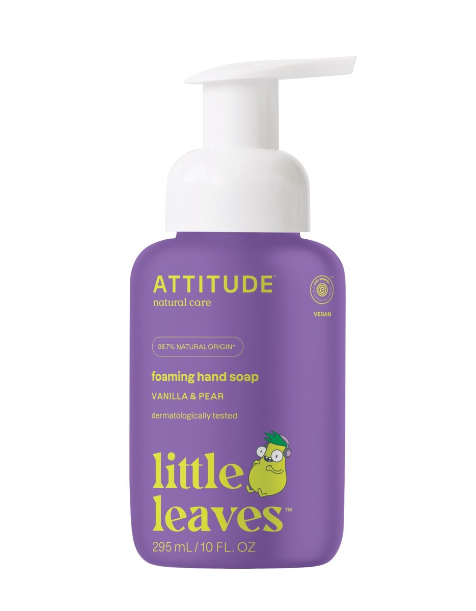Dětské pěnivé mýdlo na ruce ATTITUDE Little leaves s vůní vanilky a hrušky 295 ml